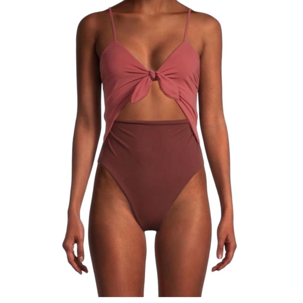 Veronica beard cut out one piece swim bathing suit pink and rose xl NWT